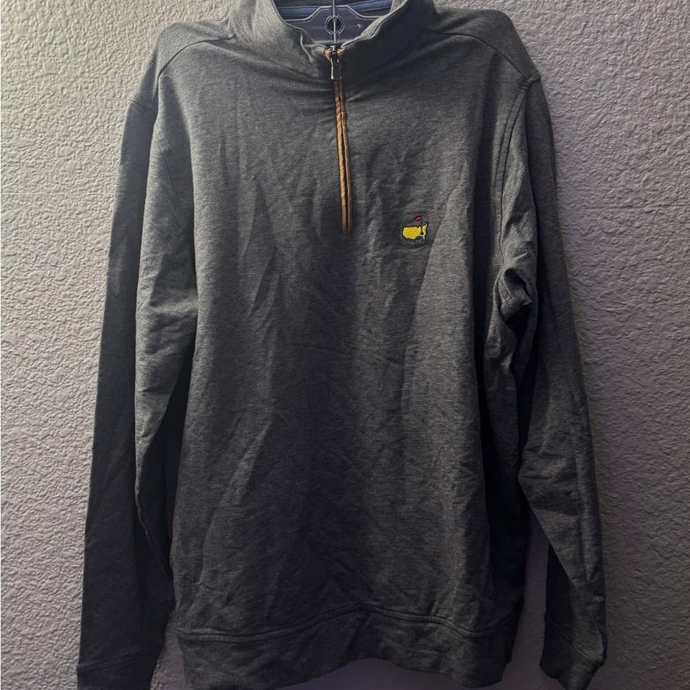Masters Clubhouse Collection Men’s Quarter Zip Pullover – Gray, Size Small